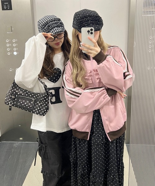 WC（ダブル シー）の「アソートパターンフリルハンチング（ハンチング/ベレー帽・レディース・ブラック系その他/ドット・FREE）」の9枚目の写真