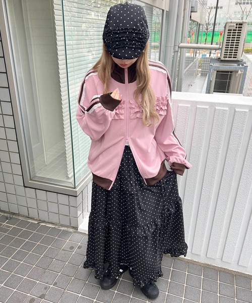 WC（ダブル シー）の「アソートパターンフリルハンチング（ハンチング/ベレー帽・レディース・ブラック系その他/ドット・FREE）」の7枚目の写真