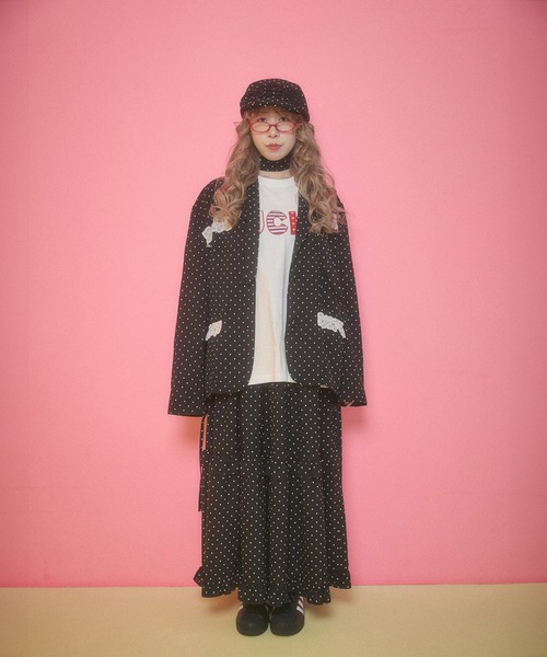 WC（ダブル シー）の「アソートパターンフリルハンチング（ハンチング/ベレー帽・レディース・ブラック系その他/ドット・FREE）」の11枚目の写真