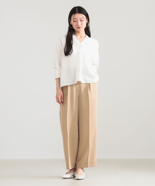 Demi-Luxe BEAMS（デミルクス ビームス）の「ストレッチ サテン ブラウス（シャツ/ブラウス・レディース・ホワイト/イエロー/ネイビー・ONE SIZE）」の18枚目の写真