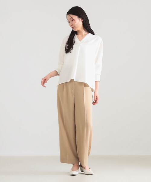 Demi-Luxe BEAMS（デミルクス ビームス）の「ストレッチ サテン ブラウス（シャツ/ブラウス・レディース・ホワイト/イエロー/ネイビー・ONE SIZE）」の20枚目の写真