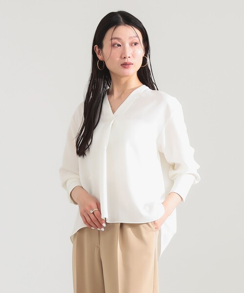 Demi-Luxe BEAMS（デミルクス ビームス）の「ストレッチ サテン ブラウス（シャツ/ブラウス・レディース・ホワイト/イエロー/ネイビー・ONE SIZE）」の22枚目の写真