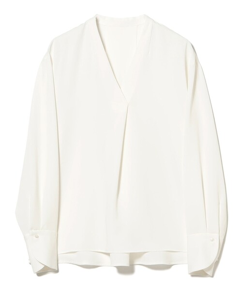 Demi-Luxe BEAMS（デミルクス ビームス）の「ストレッチ サテン ブラウス（シャツ/ブラウス・レディース・ホワイト/イエロー/ネイビー・ONE SIZE）」の6枚目の写真