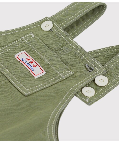 PETIT BATEAU(プチバトー)の「コットンリヨセルサロペット(サロペット/オーバーオール・キッズ・カーキ・18MONTH/12MONTH/24MONTH/36MONTH)」の4枚目の写真