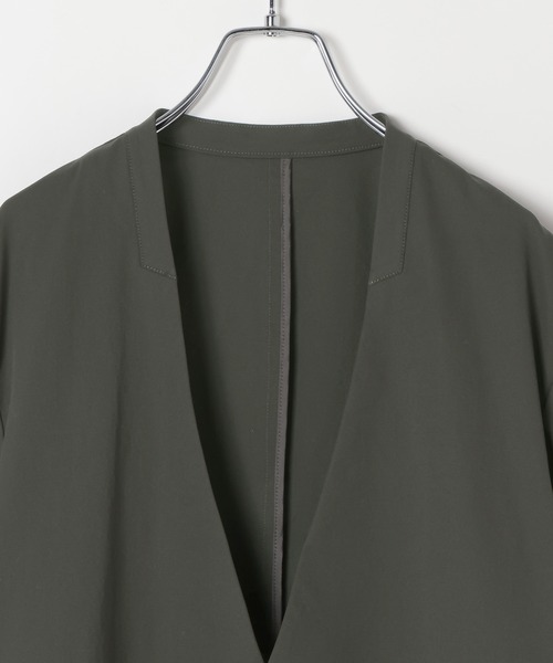 GLOBAL WORK(グローバルワーク)の「シーズンレステックシャツカーディガン/643134(ノーカラージャケット・メンズ・ブラック/チャコールグレー・SMALL/MEDIUM/LARGE/X-LARGE)」の4枚目の写真