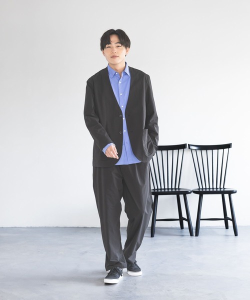 GLOBAL WORK(グローバルワーク)の「シーズンレステックシャツカーディガン/643134(ノーカラージャケット・メンズ・ブラック/チャコールグレー・SMALL/MEDIUM/LARGE/X-LARGE)」の14枚目の写真