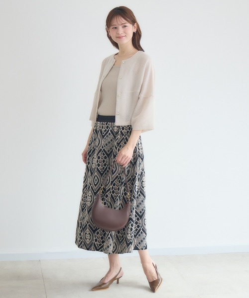 KATHARINE ROSS（キャサリンロス）の「【KATHARINE ROSS】ラメメッシュ袖コクーンジャケット（ノーカラージャケット・レディース・アイボリー/ホワイト・FREE）」の12枚目の写真