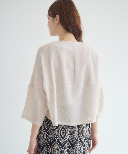 KATHARINE ROSS（キャサリンロス）の「【KATHARINE ROSS】ラメメッシュ袖コクーンジャケット（ノーカラージャケット・レディース・アイボリー/ホワイト・FREE）」の17枚目の写真