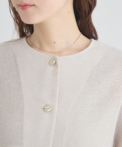 KATHARINE ROSS（キャサリンロス）の「【KATHARINE ROSS】ラメメッシュ袖コクーンジャケット（ノーカラージャケット・レディース・アイボリー/ホワイト・FREE）」の19枚目の写真