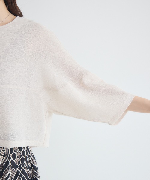 KATHARINE ROSS（キャサリンロス）の「【KATHARINE ROSS】ラメメッシュ袖コクーンジャケット（ノーカラージャケット・レディース・アイボリー/ホワイト・FREE）」の22枚目の写真