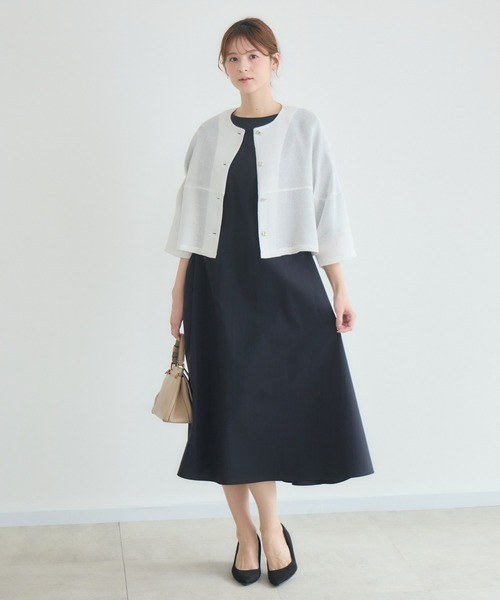 KATHARINE ROSS（キャサリンロス）の「【KATHARINE ROSS】ラメメッシュ袖コクーンジャケット（ノーカラージャケット・レディース・アイボリー/ホワイト・FREE）」の6枚目の写真