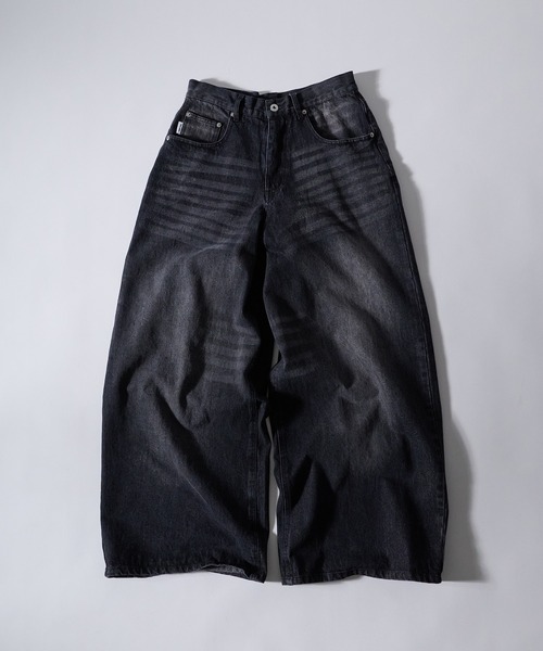 Perushu(ペルーシュ)の「WIDE STRAIGHT DENIM PANTS/ワイドストレートデニム(その他パンツ・メンズ・ブルー/ブラック・SMALL/LARGE/MEDIUM)」の2枚目の写真