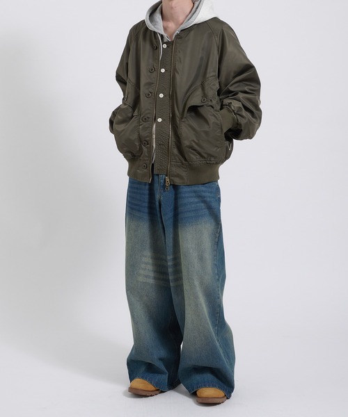 Perushu(ペルーシュ)の「WIDE STRAIGHT DENIM PANTS/ワイドストレートデニム(その他パンツ・メンズ・ブルー/ブラック・SMALL/LARGE/MEDIUM)」の8枚目の写真