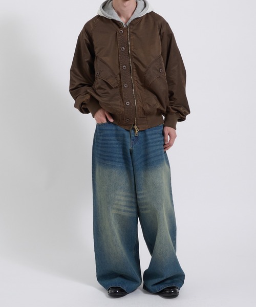 Perushu(ペルーシュ)の「WIDE STRAIGHT DENIM PANTS/ワイドストレートデニム(その他パンツ・メンズ・ブルー/ブラック・SMALL/LARGE/MEDIUM)」の7枚目の写真