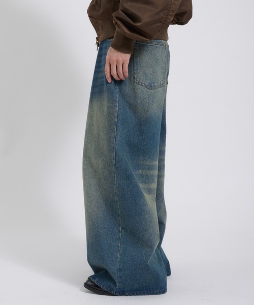 Perushu(ペルーシュ)の「WIDE STRAIGHT DENIM PANTS/ワイドストレートデニム(その他パンツ・メンズ・ブルー/ブラック・SMALL/LARGE/MEDIUM)」の5枚目の写真