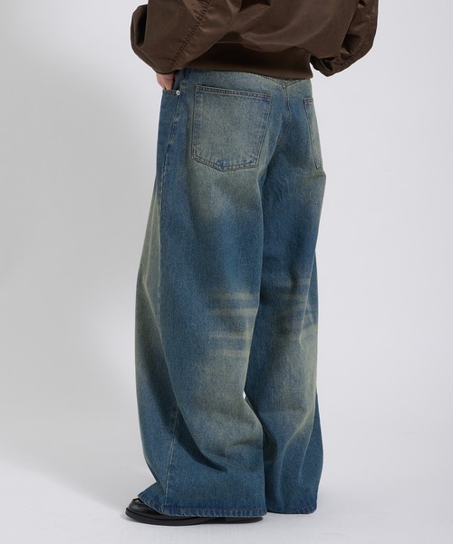 Perushu(ペルーシュ)の「WIDE STRAIGHT DENIM PANTS/ワイドストレートデニム(その他パンツ・メンズ・ブルー/ブラック・SMALL/LARGE/MEDIUM)」の6枚目の写真