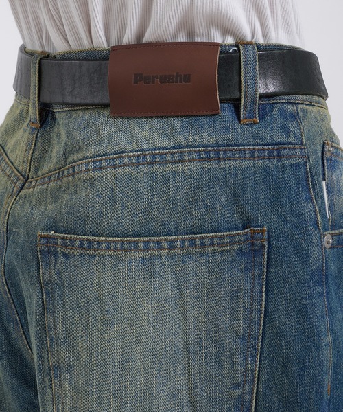 Perushu(ペルーシュ)の「WIDE STRAIGHT DENIM PANTS/ワイドストレートデニム(その他パンツ・メンズ・ブルー/ブラック・SMALL/LARGE/MEDIUM)」の16枚目の写真