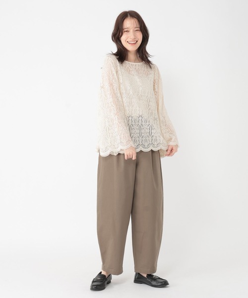 studio CLIP(スタディオクリップ)の「ベルスリーブレースブラウス(シャツ/ブラウス・レディース・カーキ/オフホワイト/チャコール・FREE)」の6枚目の写真