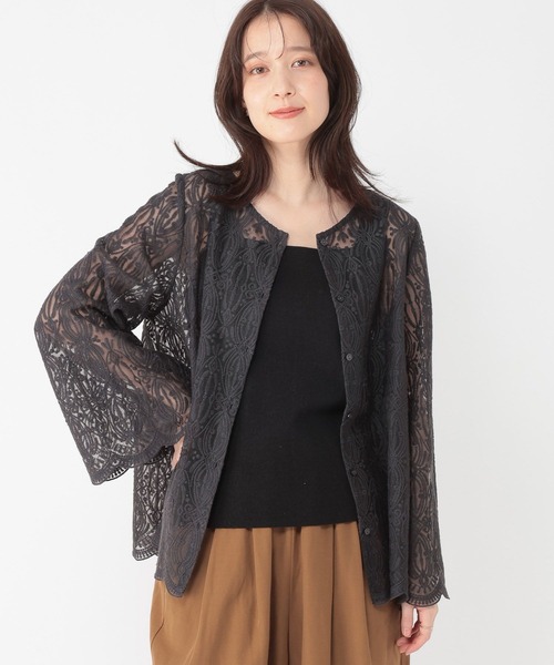 studio CLIP(スタディオクリップ)の「ベルスリーブレースブラウス(シャツ/ブラウス・レディース・カーキ/オフホワイト/チャコール・FREE)」の9枚目の写真