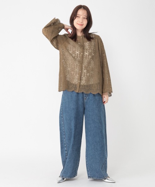 studio CLIP(スタディオクリップ)の「ベルスリーブレースブラウス(シャツ/ブラウス・レディース・カーキ/オフホワイト/チャコール・FREE)」の15枚目の写真