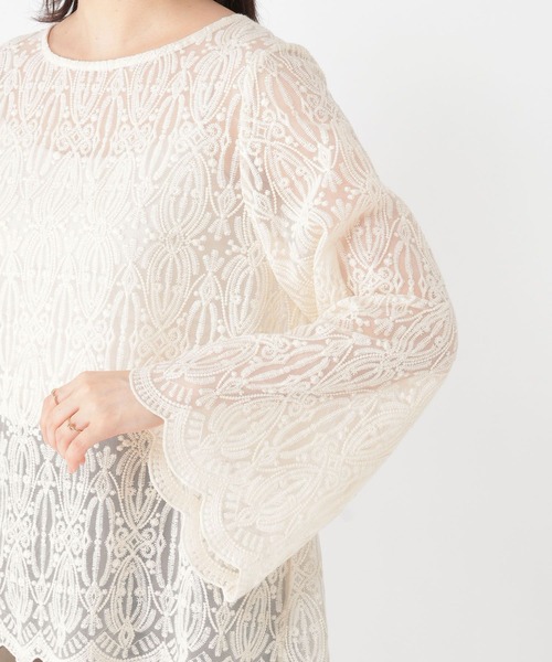 studio CLIP(スタディオクリップ)の「ベルスリーブレースブラウス(シャツ/ブラウス・レディース・カーキ/オフホワイト/チャコール・FREE)」の21枚目の写真