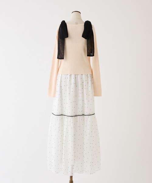 one after another NICE CLAUP（ワンアフターアナザーナイスクラップ）の「カーディガンセット配色リボンワンピース（ワンピース・レディース・ミント/ピンク/ホワイト系その他/ブラック系その他・FREE）」の6枚目の写真