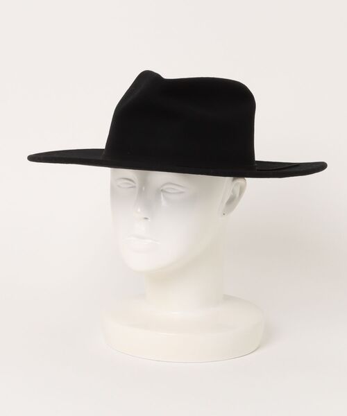 SPINNS（スピンズ）の「ウールフェドラハット/中折れハット/ワイドブリム(つば広)（ハット・メンズ・ブラック・ONESIZE）」の3枚目の写真