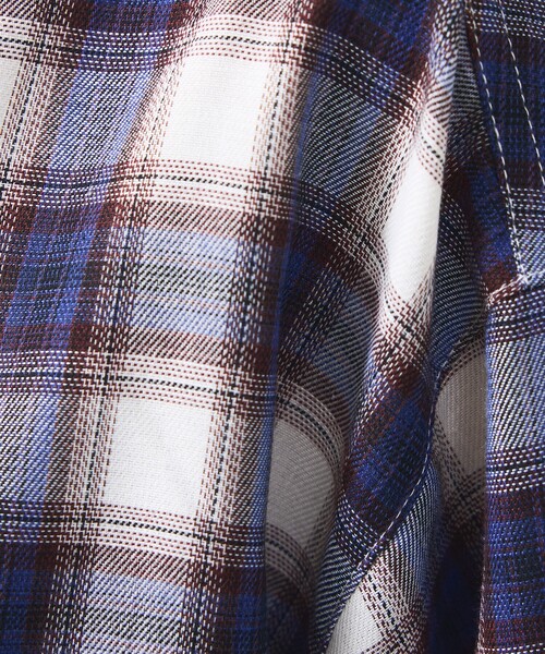UNIVERSAL OVERALL（ユニバーサルオーバーオール）の「【UNIVERSAL OVERALL / ユニバーサルオーバーオール】オンブレチェック シャツ / ユニセックス/U2613190（シャツ/ブラウス・メンズ・ネイビー/グレー・M）」の11枚目の写真