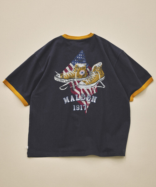 CONVERSE（コンバース）の「CONVERSE/コンバース 別注 アーカイブグラフィック TEE（Tシャツ/カットソー・メンズ・グレー/ブラック/グリーン/ホワイト系その他/ホワイト/ネイビー・MEDIUM/SMALL/LARGE）」の6枚目の写真