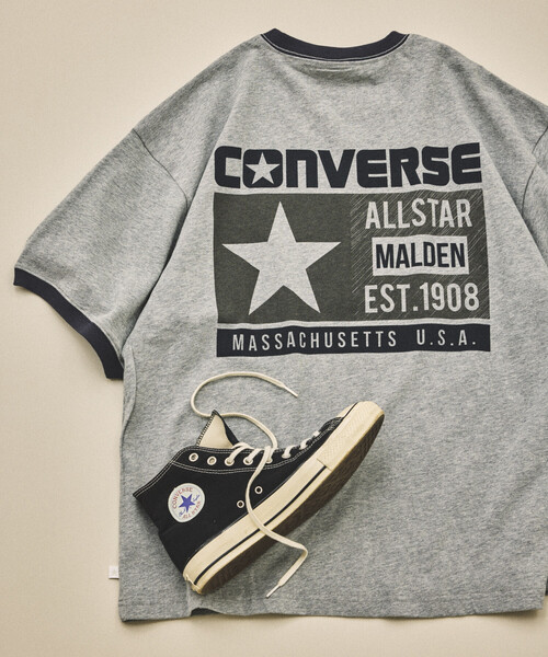 CONVERSE（コンバース）の「CONVERSE/コンバース 別注 アーカイブグラフィック TEE（Tシャツ/カットソー・メンズ・グレー/ブラック/グリーン/ホワイト系その他/ホワイト/ネイビー・MEDIUM/SMALL/LARGE）」の4枚目の写真