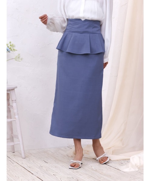 fifth（フィフス）の「【cho____07セレクト】 ファスナー付きペプラムナロースカート（スカート・レディース・ブルー/グレイッシュベージュ/ネイビー・XS/M）」の15枚目の写真