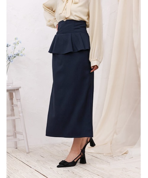 fifth（フィフス）の「【cho____07セレクト】 ファスナー付きペプラムナロースカート（スカート・レディース・ブルー/グレイッシュベージュ/ネイビー・XS/M）」の10枚目の写真