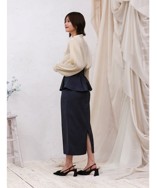 fifth（フィフス）の「【cho____07セレクト】 ファスナー付きペプラムナロースカート（スカート・レディース・ブルー/グレイッシュベージュ/ネイビー・XS/M）」の13枚目の写真