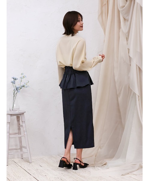 fifth（フィフス）の「【cho____07セレクト】 ファスナー付きペプラムナロースカート（スカート・レディース・ブルー/グレイッシュベージュ/ネイビー・XS/M）」の14枚目の写真