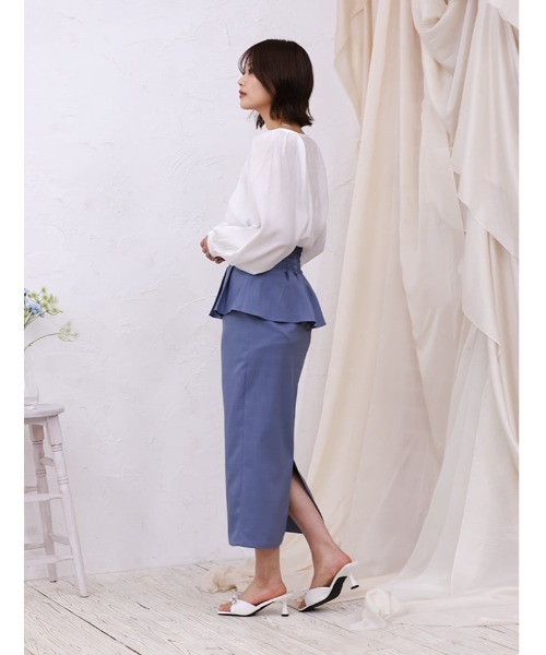 fifth（フィフス）の「【cho____07セレクト】 ファスナー付きペプラムナロースカート（スカート・レディース・ブルー/グレイッシュベージュ/ネイビー・XS/M）」の19枚目の写真