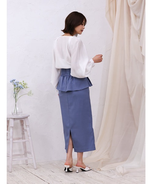 fifth（フィフス）の「【cho____07セレクト】 ファスナー付きペプラムナロースカート（スカート・レディース・ブルー/グレイッシュベージュ/ネイビー・XS/M）」の20枚目の写真