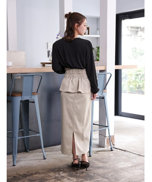 fifth（フィフス）の「【cho____07セレクト】 ファスナー付きペプラムナロースカート（スカート・レディース・ブルー/グレイッシュベージュ/ネイビー・XS/M）」の8枚目の写真