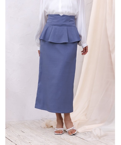 fifth（フィフス）の「【cho____07セレクト】 ファスナー付きペプラムナロースカート（スカート・レディース・ブルー/グレイッシュベージュ/ネイビー・XS/M）」の16枚目の写真