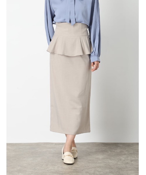 fifth（フィフス）の「【cho____07セレクト】 ファスナー付きペプラムナロースカート（スカート・レディース・ブルー/グレイッシュベージュ/ネイビー・XS/M）」の21枚目の写真