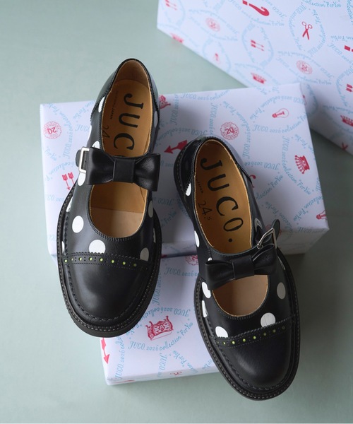 JUCO.（ジュコ）の「フォーユーストラップシューズ（ブーツ・レディース・ブラック×ホワイト・23cm/23.5cm/24cm/24.5cm/25cm）」の5枚目の写真