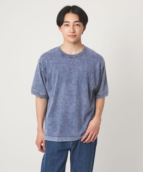 RYE TENDER(ライテンダー)の「<RYE TENDER>SUNRAY TEE サンレイティー ニットT 半袖ニット(ニット/セーター・メンズ・ブラック/ネイビー・2/1)」の2枚目の写真