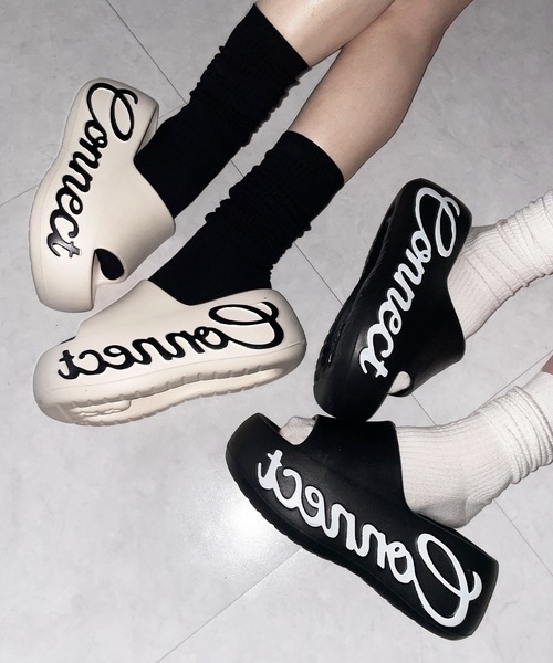me+em select(ミームセレクト)の「レタリングロゴ厚底スライドサンダル / lettering logo platform slide sandals(サンダル・レディース・アイボリー/ブラック/ピンク・LARGE/MEDIUM/SMALL)」の22枚目の写真
