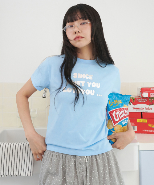 LOTSYOU（ロッツユー）の「lotsyou_I MET YOU Tee Sky Blue（Tシャツ/カットソー・レディース・その他・ONESIZE）」の2枚目の写真