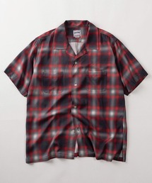 make a ray!（メイク ア レイ！）の「【86】【HOUSTON/ヒューストン】オンブレチェック オープンカラー半袖シャツ アメカジ（シャツ/ブラウス）」