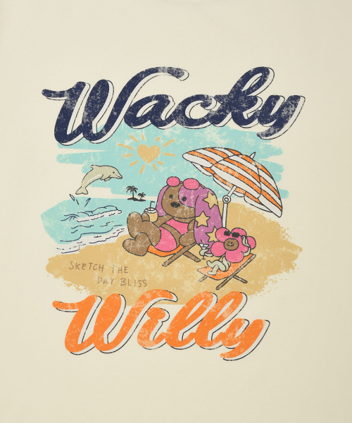 Wacky WiLLy(ワッキーウィリー)の「ウィメンズサマーグラフィックリンガーセミオーバー半袖Tシャツクリーム(Tシャツ/カットソー・レディース・その他・SMALL/MEDIUM)」の5枚目の写真