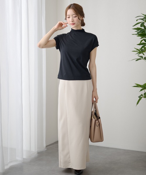 DAYRA(デイラ)の「ソリッドカラー ボトルネック コンパクト 半袖 プルオーバー(Tシャツ/カットソー・レディース・アイボリー/ホワイト/ブラック/グレー/チャコールグレー/グレイッシュベージュ・FREE)」の10枚目の写真