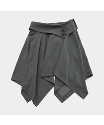 PLACE STUDIO（プレイススタジオ）の「ダブルボタンドレープレイヤードミディアムアシンメトリーフレアスカート_2COLOR（スカート）」