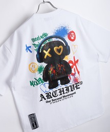 2ND ARCHIVE / セカンドアーカイブ グラフィックプリント 半袖Tシャツ フラワー/花柄 ベアー うさぎモチーフ オーバーサイズ