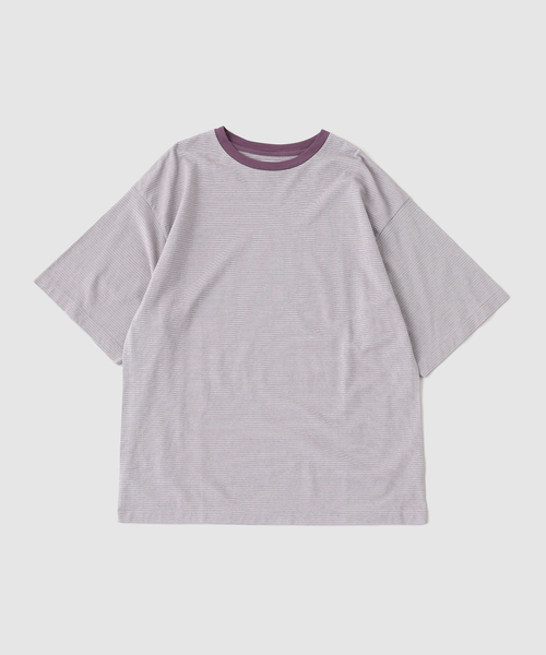 Kaptain Sunshine(キャプテン サンシャイン)の「KAPTAIN SUNSHINE / キャプテンサンシャイン Hard Twisted Stripe Jersey(Tシャツ/カットソー・メンズ・ブラウン/ライトグレー・4/3)」の1枚目の写真
