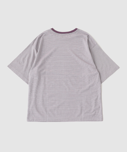 Kaptain Sunshine(キャプテン サンシャイン)の「KAPTAIN SUNSHINE / キャプテンサンシャイン Hard Twisted Stripe Jersey(Tシャツ/カットソー・メンズ・ブラウン/ライトグレー・4/3)」の3枚目の写真